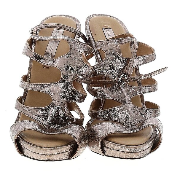 Bcbgmaxazria Heels ming1 9 sandals metallic pewter silver - Picture 3 of 13